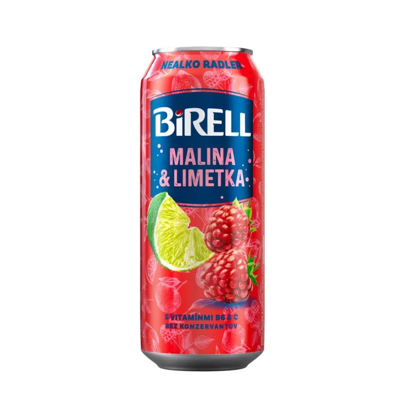 Birell Radler nealkoholický malina a limetka 500 ml