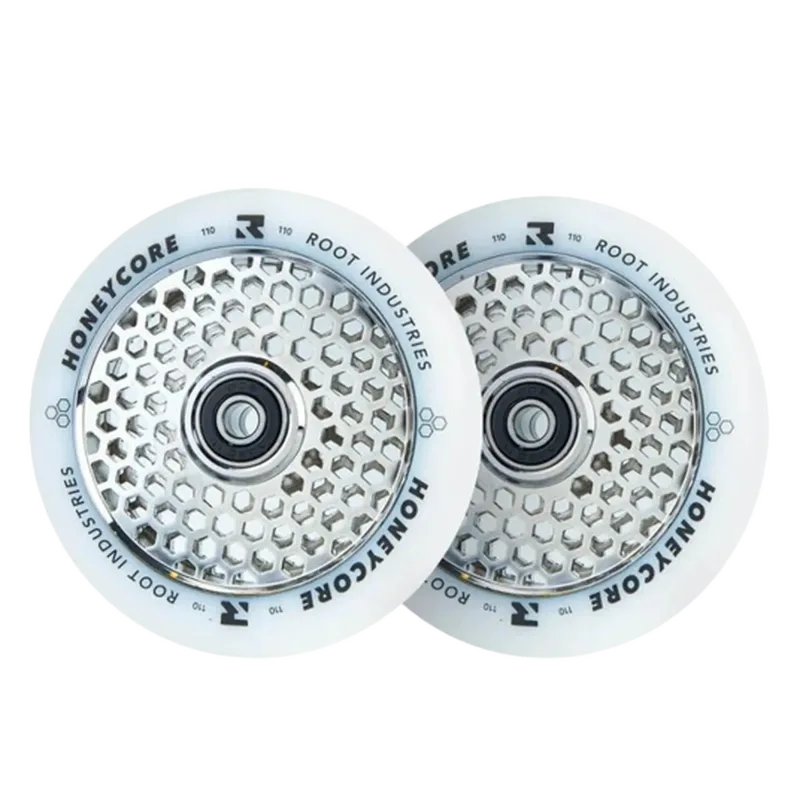 Root Honeycore White 110mm Pro Scooter Wheels 2-pack - Mirror