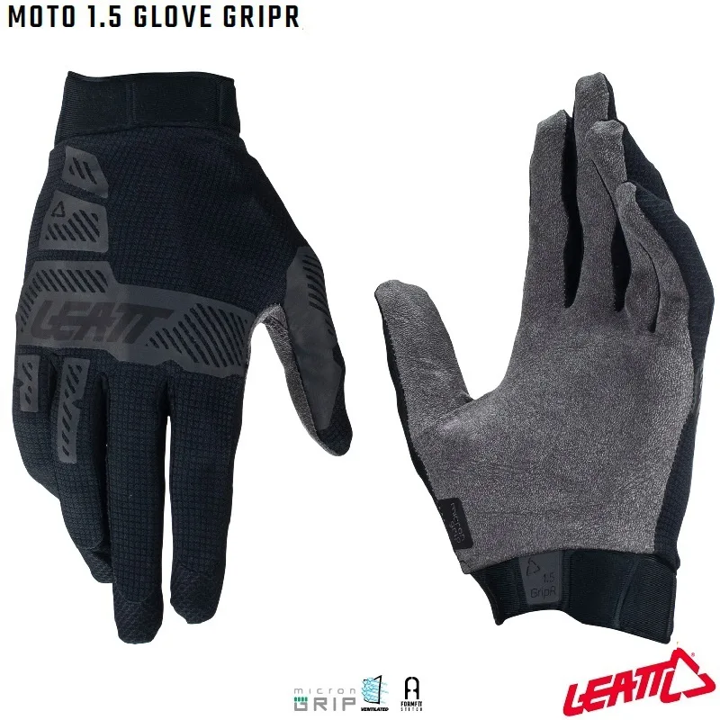 Rukavice Leatt Moto 1.5 GripR Glove Stealth 2025