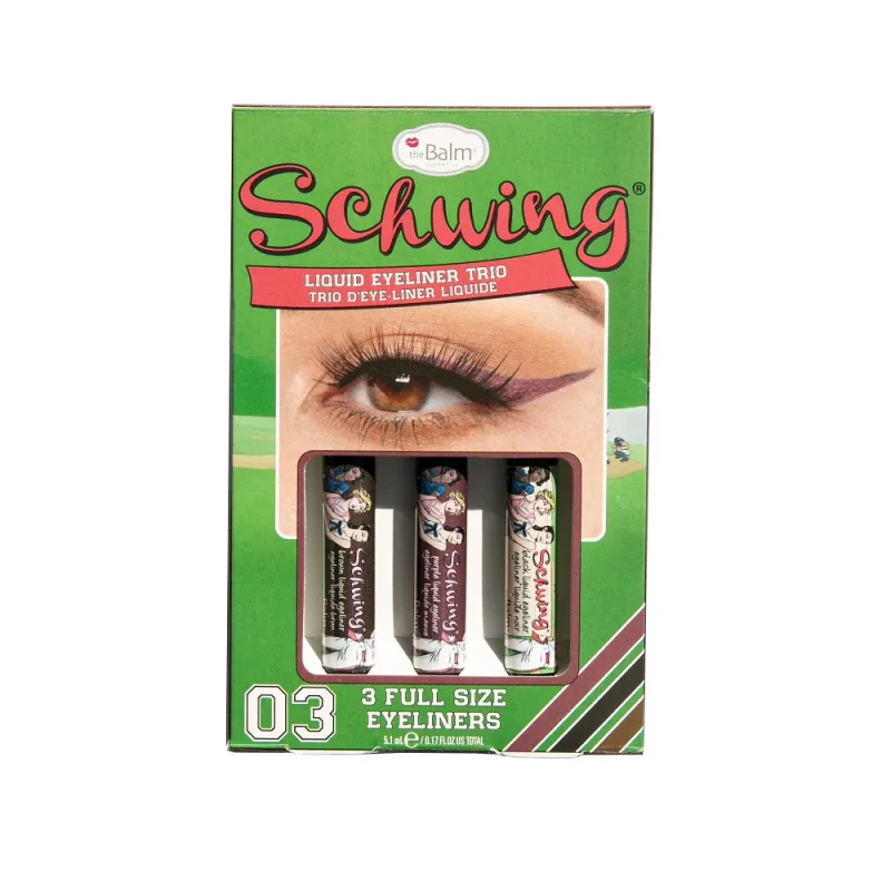 The Balm, Schwing Liquid Eyeliner Trio sada tekutých očných liniek 3x1,7 ml