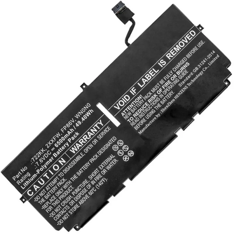 2-POWER Baterie Li-Pol 7,6V 6500mAh pro DELL XPS 13 9300 77053448