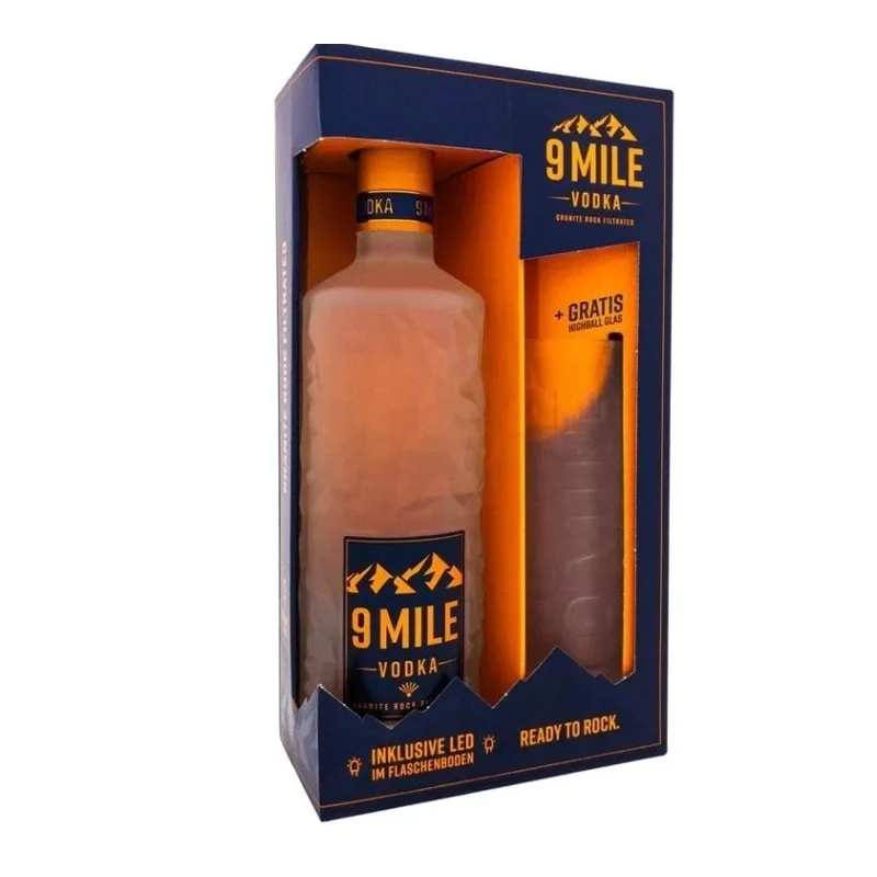 9 Mile Vodka 40% 0,7 l (darčekové balenie 1 pohár)