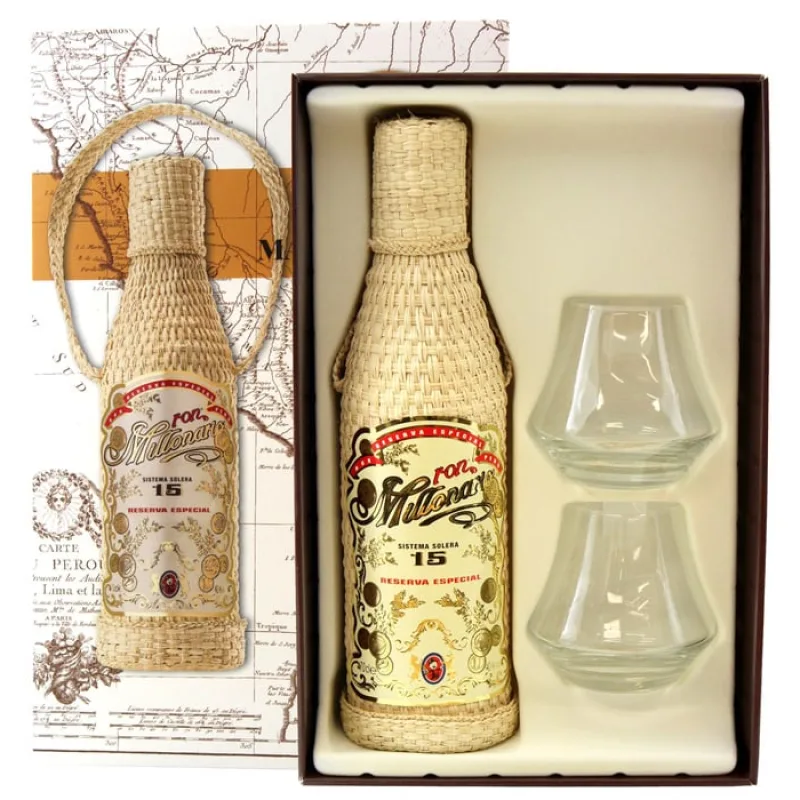 Ron Millonario Solera Reserva Especial 15y 40% 0,7 l (dárčekové balenie 2 poháre)