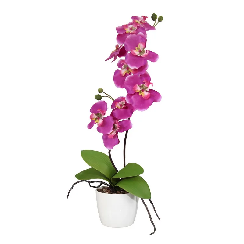 Umelá kvetina Ružová orchidea v kvetináči, 60 cm