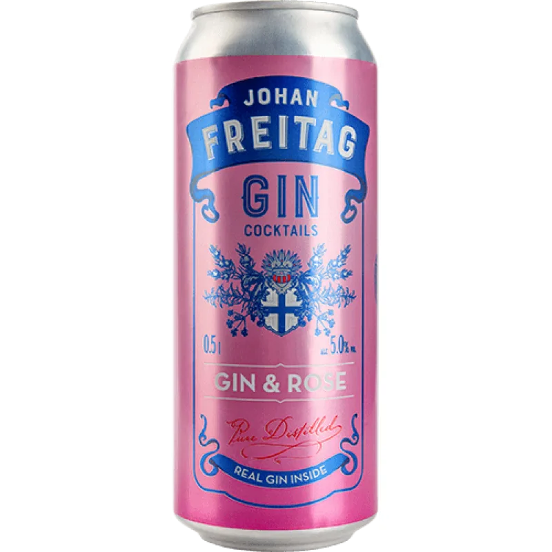 Johan Freitag Gin & Rosé 5% 0,5l Plech x6