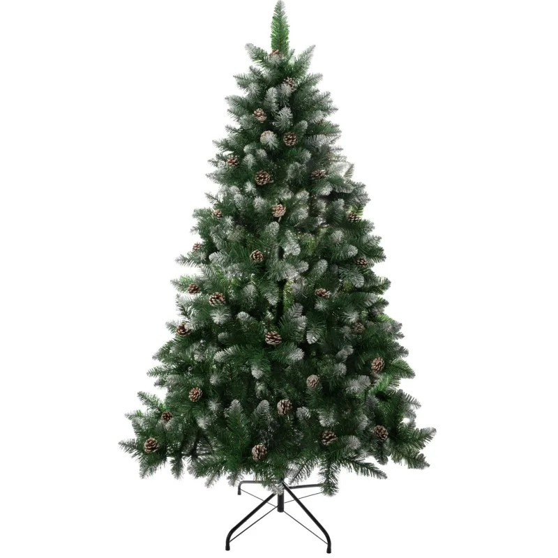 Vianočný stromček Albero, jedľa, zasnežené konce, so šiškami, 180 cm