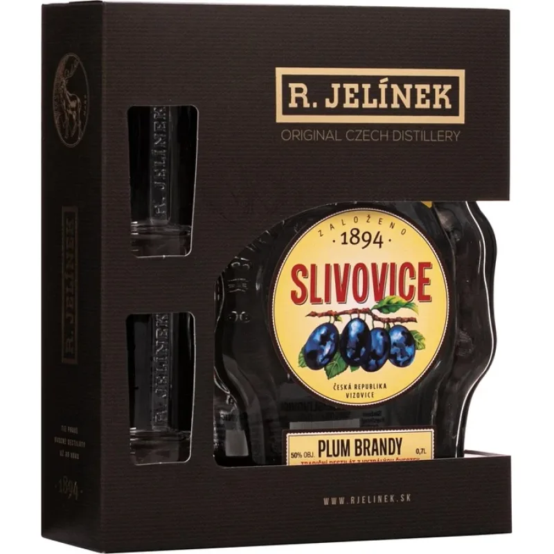 Rudolf Jelínek Slivovica s 2 pohármi 50% 0,7l