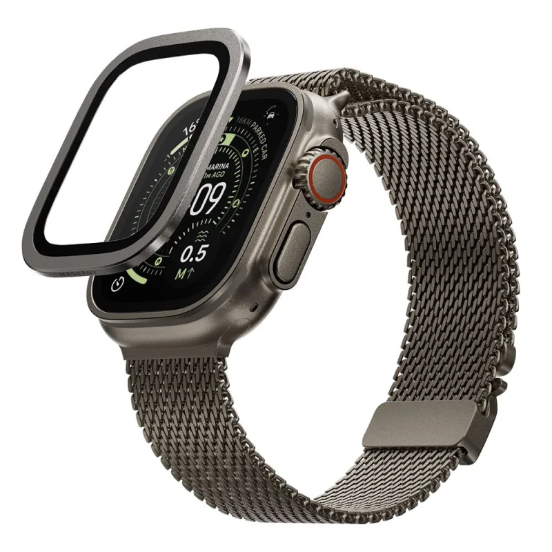 SwitchEasy Fortiz Sapphire Antireflective Protector pre Apple Watch Ultra - Natural Titanium