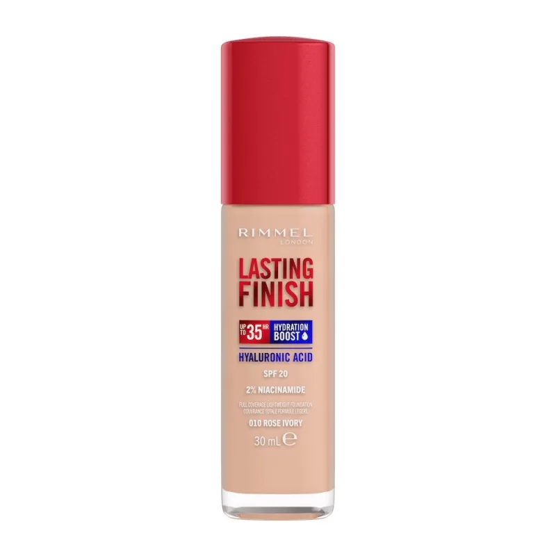 Rimmel London, Lasting Finish 35H vysoko hydratačný a dlhotrvajúci podkladový krém na tvár s SPF20 010 Rose Ivory 30ml