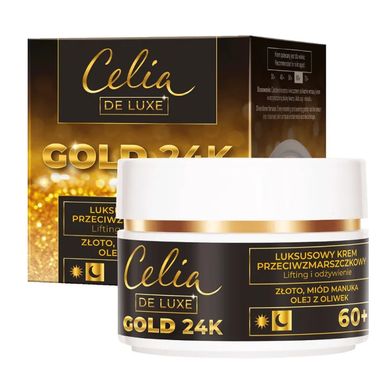 Celia, Nočný krém De Luxe Gold 24K 60+ 50ml