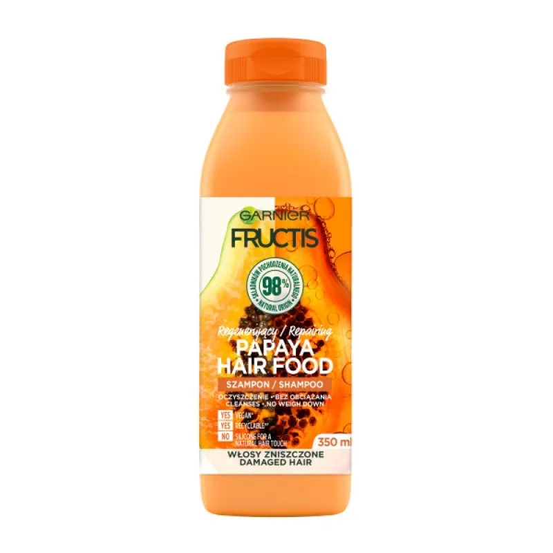 Garnier, Fructis Papaya Hair Food regeneračný šampón na poškodené vlasy 350 ml