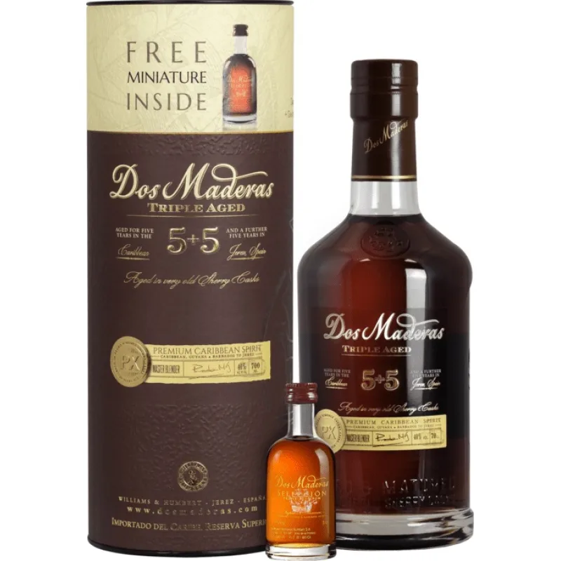 Dos Maderas PX 5+5 a Dos Maderas Selección Mini 40% 0,75 l (tuba)