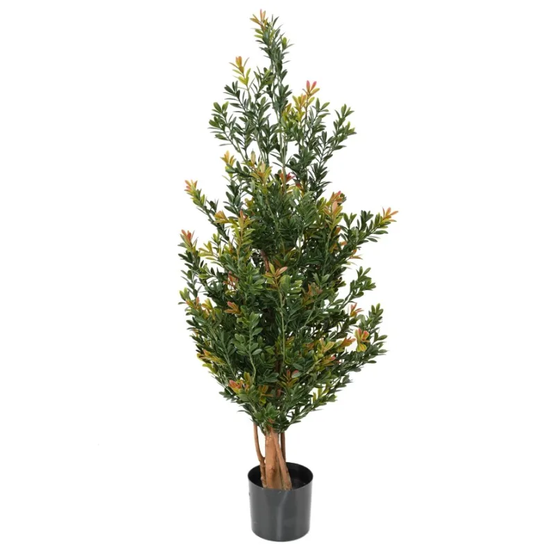 Umelý strom Buxus red day stromček, 100cm