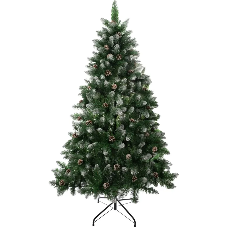 Vianočný stromček Albero, jedľa, zasnežené konce, so šiškami, 150 cm