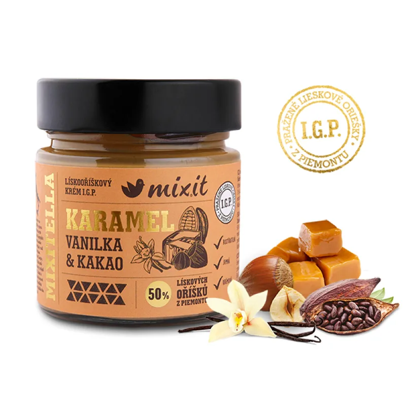 Mixit Mixitella Premium - Lieskový oriešok z Piemontu s karamelom - 200g