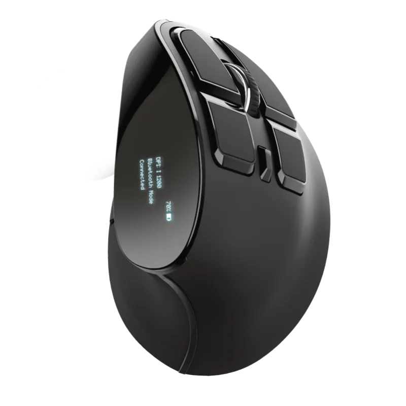 TRUST VOXX/Vertikální/Optická/Pro praváky/2 400 DPI/Bezdrátová USB/Černá 23731