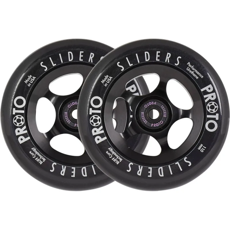 Proto Slider Pro Scooter Wheels 2-Pack (110mm - Black On Black)