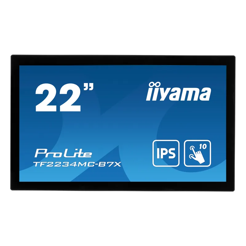 22" iiyama TF2234MC-B7X: IPS, FullHD, capacitive, 10P, 350cd/m2, VGA, DP, HDMI, IP65, černý TF2234MC-B7X