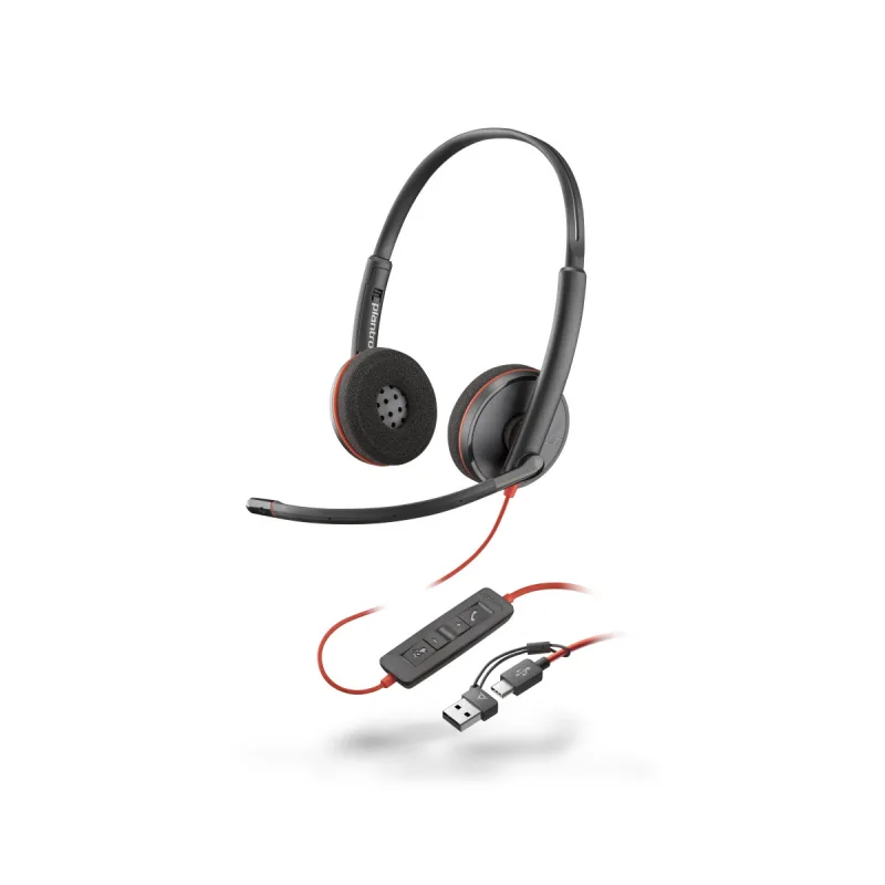 PLANTRONICS POLY BLACKWIRE 3220,USB-C,USB-C/A ADAPTER,BULK 8X228A6