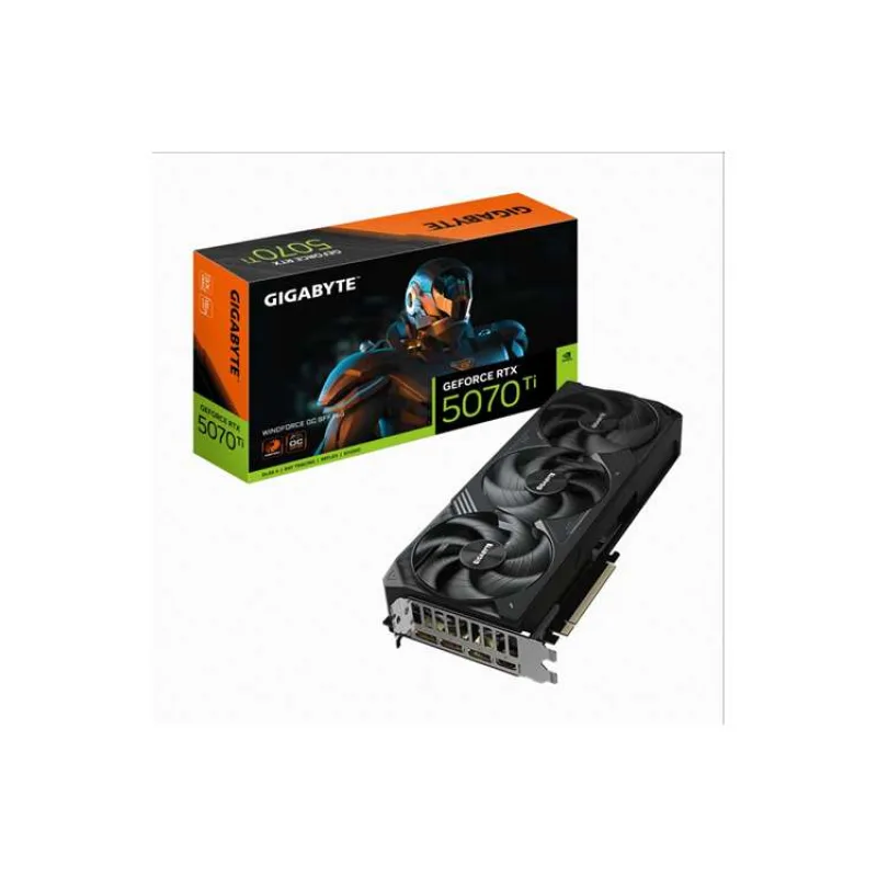 GIGABYTE VGA NVIDIA GeForce RTX 5070 Ti WINDFORCE OC 16G, 16G GDDR7, 3xDP, 1xHDMI (GV-N507TWF3OC-16GD)