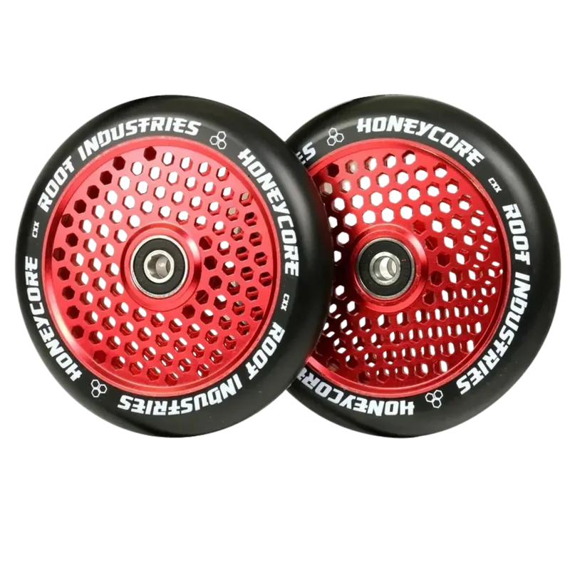 Root Honeycore Black 120mm Pro Scooter Wheels 2-Pack Red
