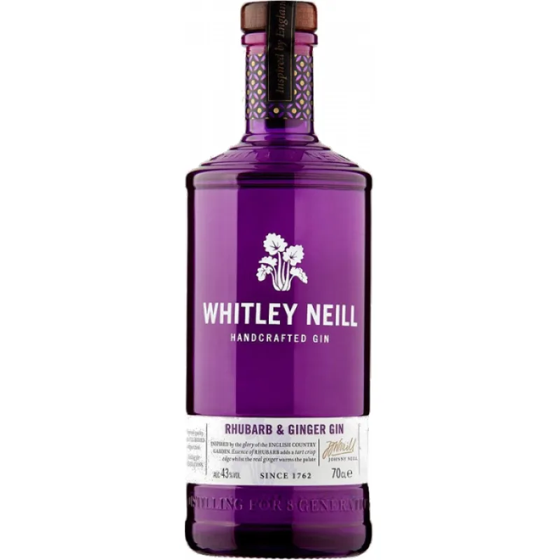 Whitley Neill Rhubarb & Ginger Gin 43% 0,7 l (čistá fľaša)