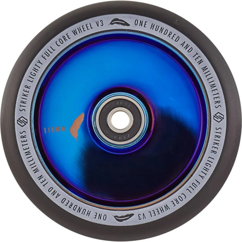 Striker Lighty Full Core V3 Black 110mm Wheel - Blue Chrome