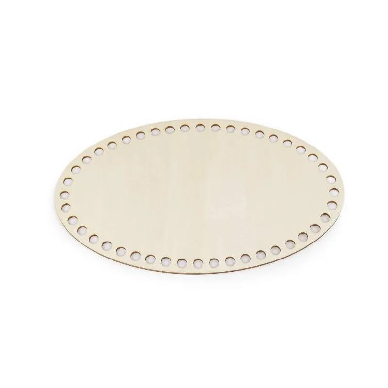 Dřevěné dno na pletení/výrobu košíků ovál 15x25 cm - přírodní