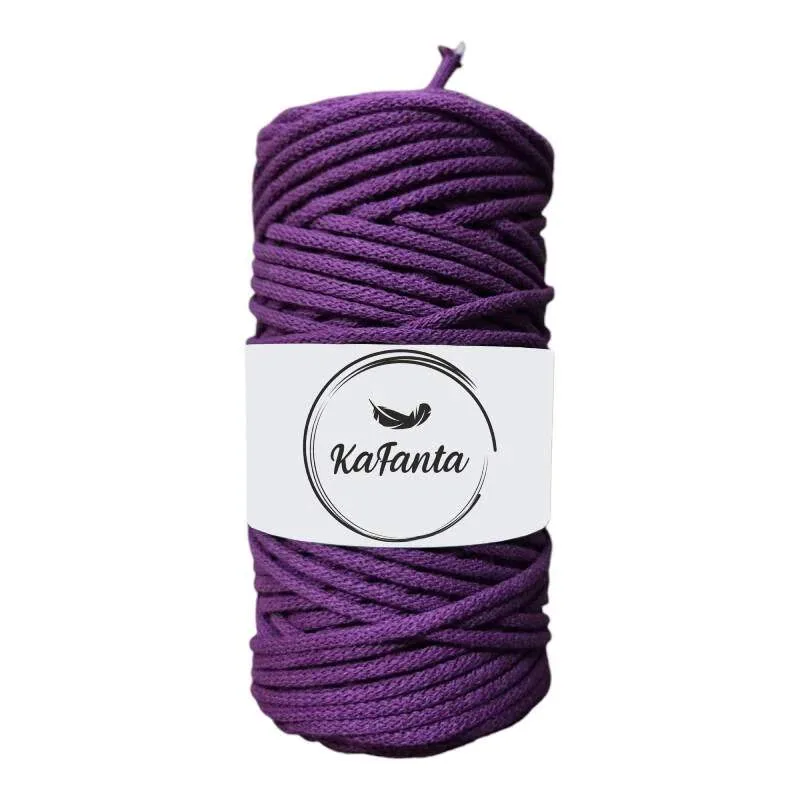 Bavlnená šnúra KaFanta 3 mm - baklažán