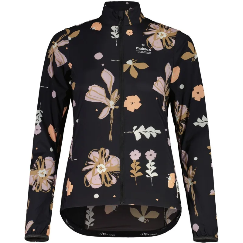 Cyklistická bunda dámská Maloja SeisM. Printed Jacket deep black flora