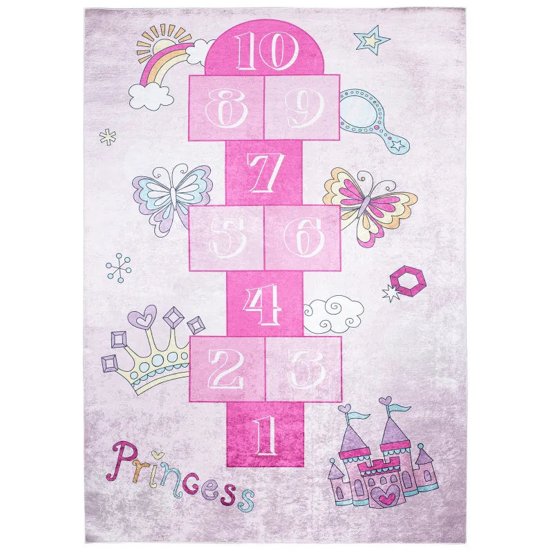 Chemex Detský koberec Emma Kids - skákací panák a motýlci - ružový Rozmer koberca: 120x170 cm