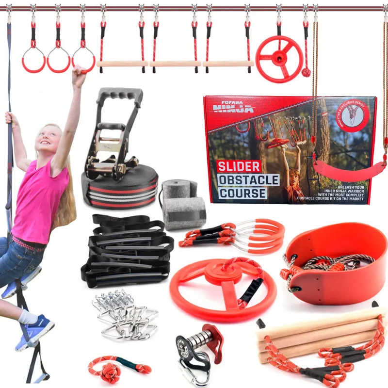 NINJA LINE - SLACKLINE OBSTACLE KIT 45 PIECES - 20M/65FT