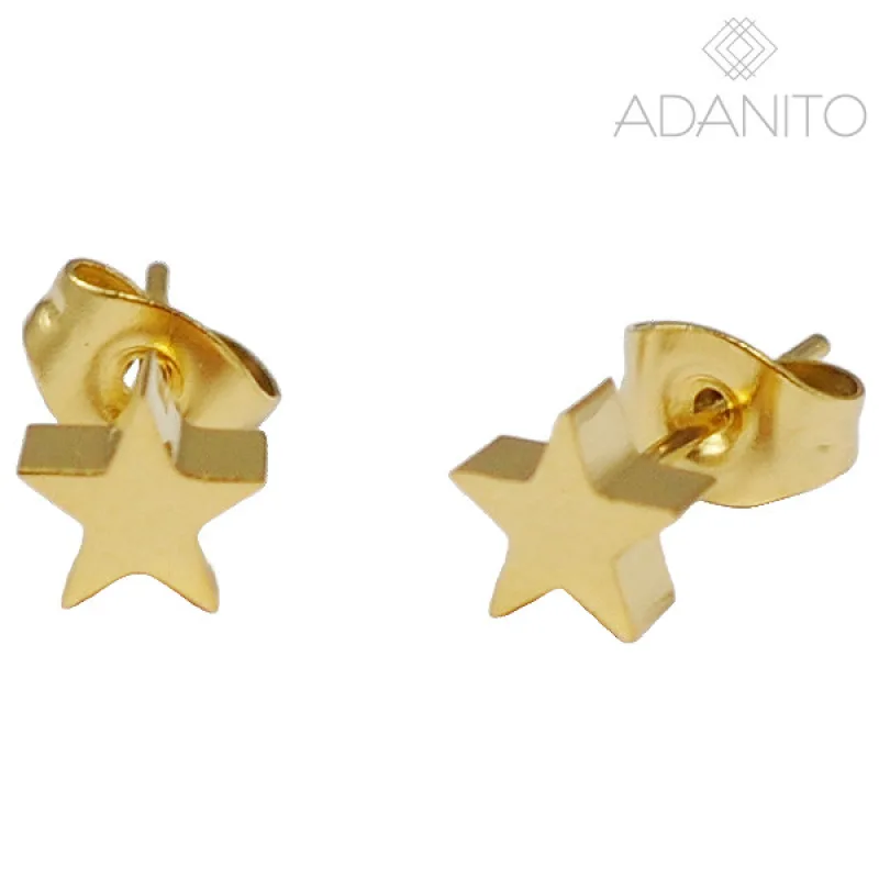 Pozlátené náušnice z chirurgickej ocele hviezdičky MEUCCI DS422E