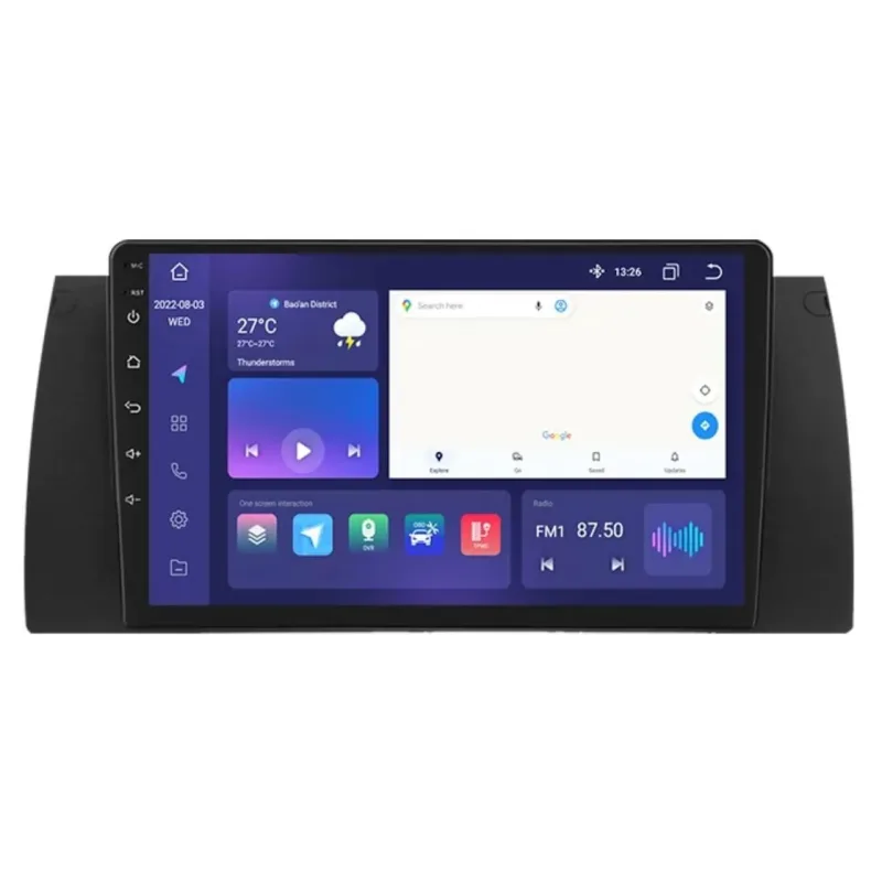 HIZPO KXBME3992 Autorádio 9" Android 13 pro BMW řada 5 E39, X5 E53 Model: S9008 (8+128GB) CHR1765