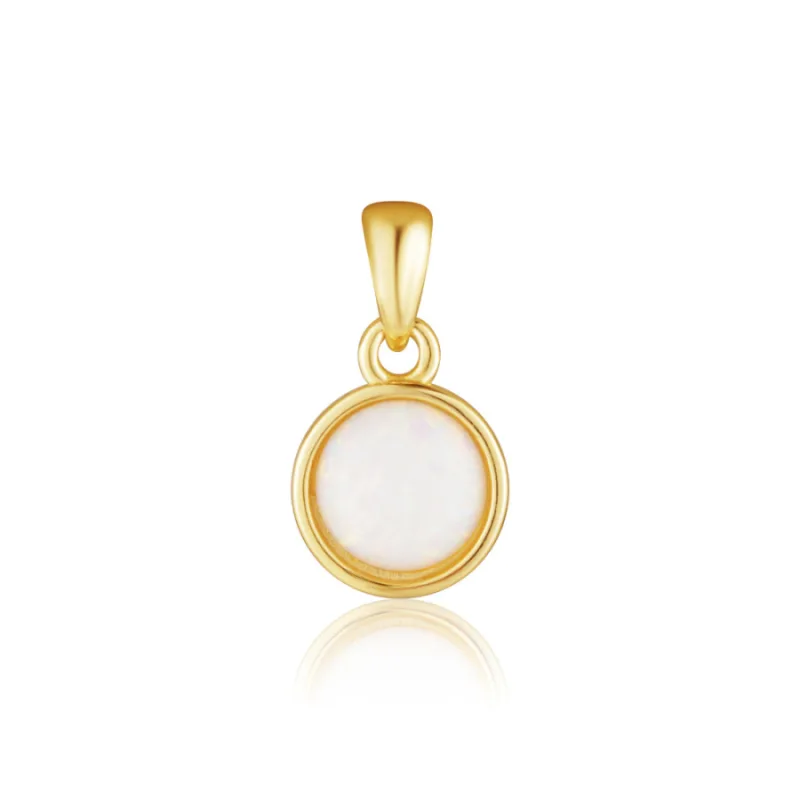 Pozlátený strieborný opálový prívesok JVD SVLP0697XH2GO00