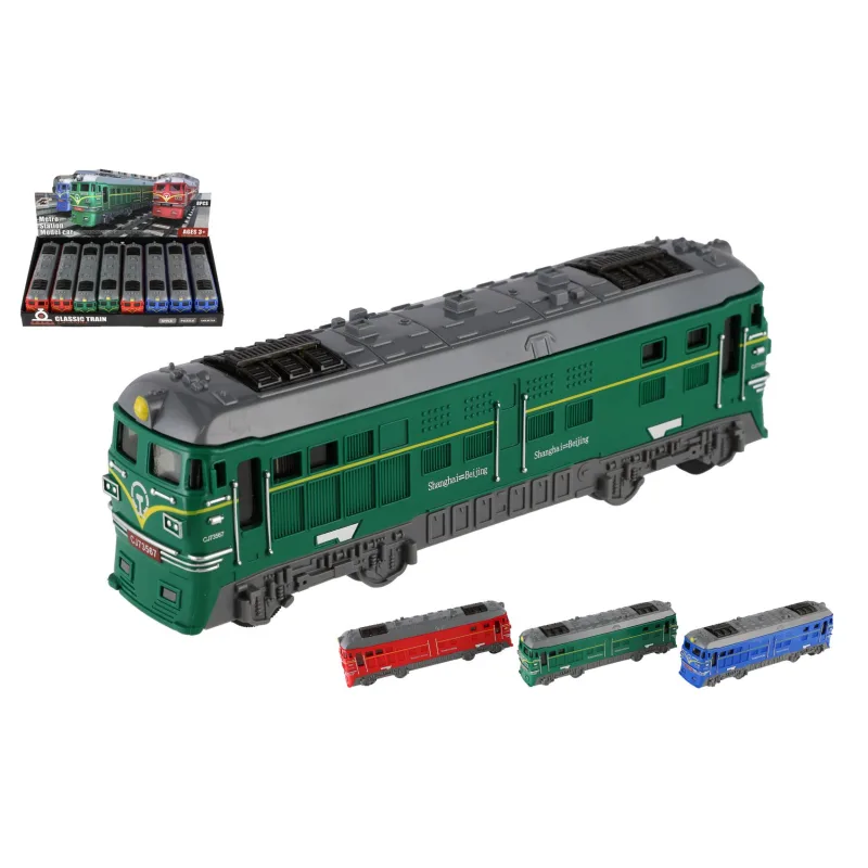 Teddies Lokomotíva/Vlak plast 18cm na zotrvačník 3 farby