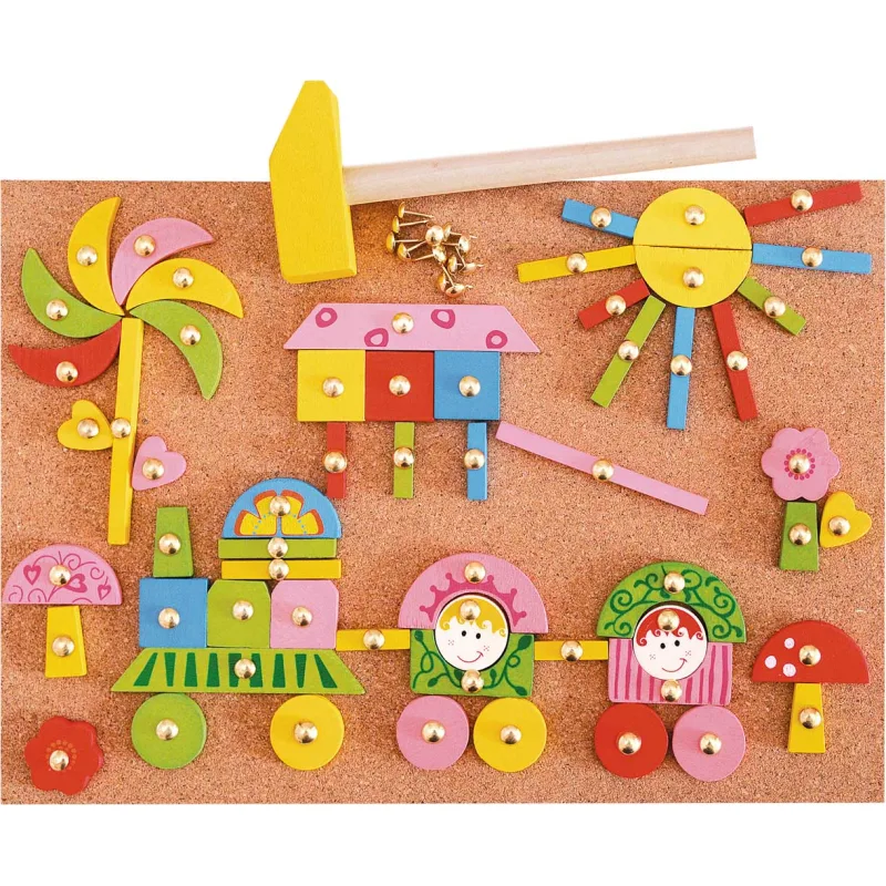 Woody 91101 Doska s pribíjacími tvarmi - Ružová