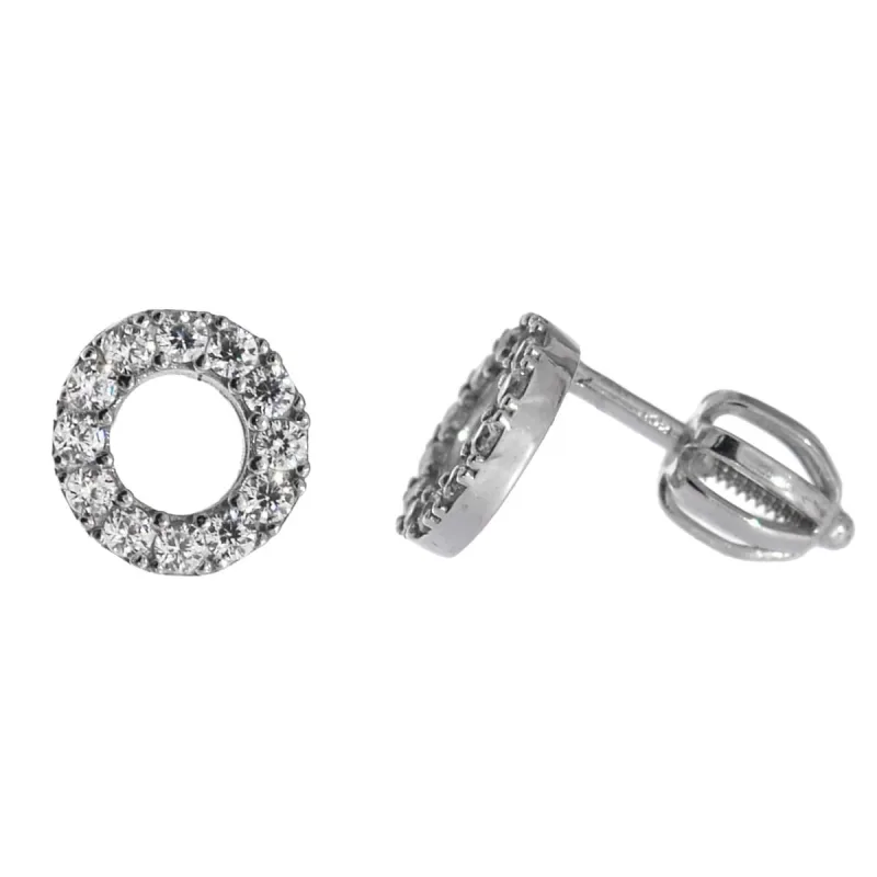 Strieborné náušnice biele kolieska