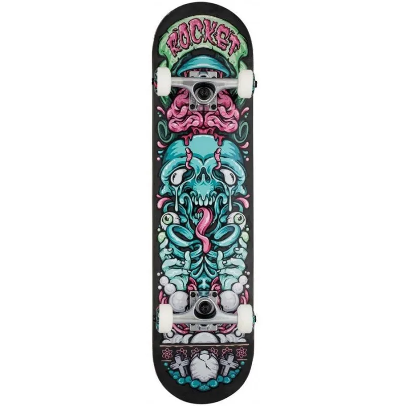 Rocket 7.35" Skateboard - Bones Pile-Up blue