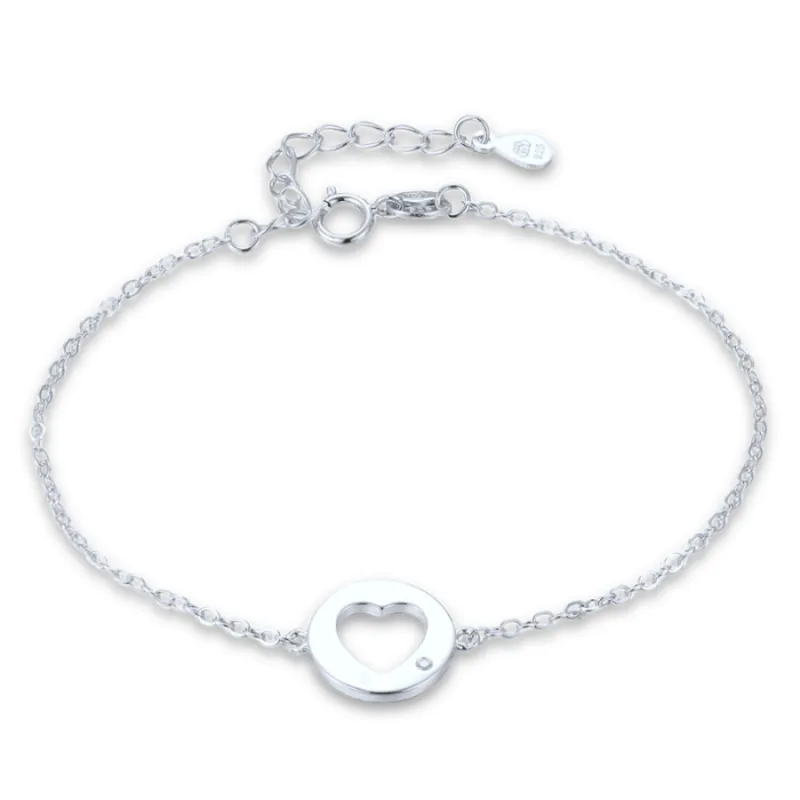 Strieborný náramok so srdcom - matka MINET JMAS0316SB16