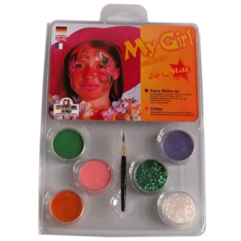 Eulenspiegel Sada barev na obličej 6x5g, My Girl make-up s návodem