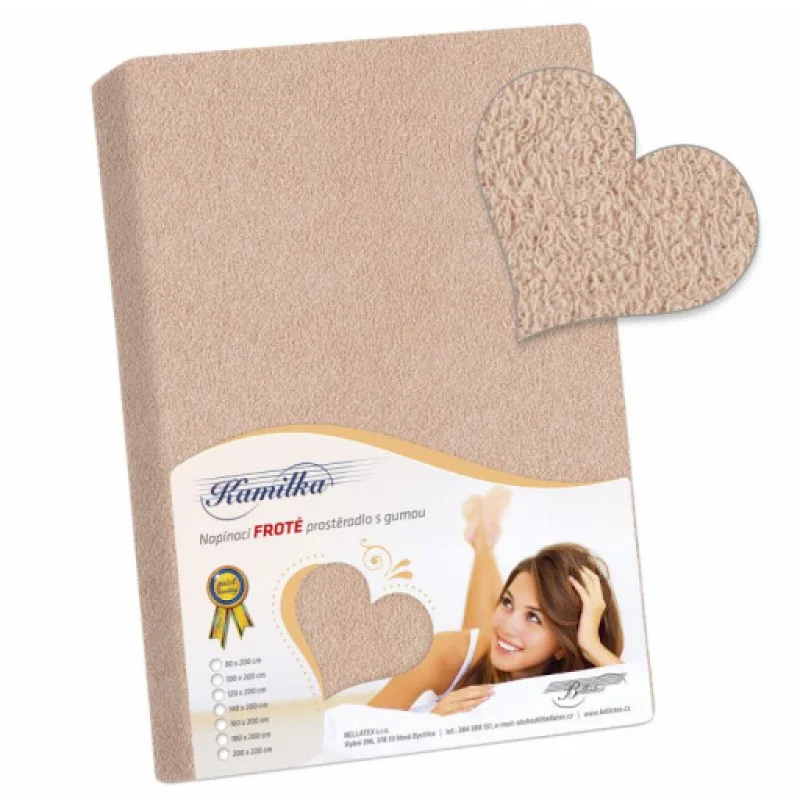 Bellatex Prostěradlo froté - béžová - 180x200 cm