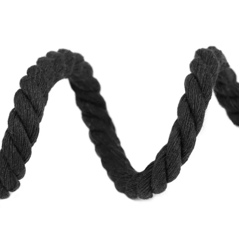 Bavlnená šnúra na výrobu macrame dúhy Ø12 mm - čierna