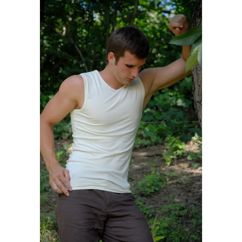 Bambusové tielko pánske Nature Line - biela, L