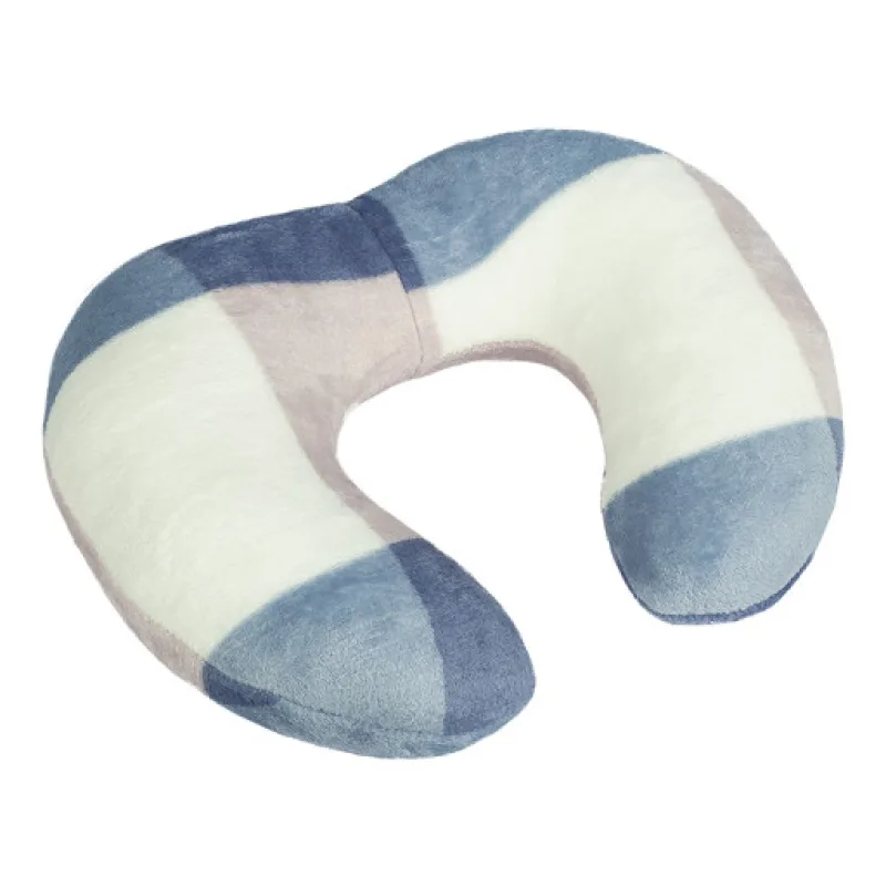 Bellatex Polštářek cestovní podkova, Kostka modrá, šedá - 30x35 cm