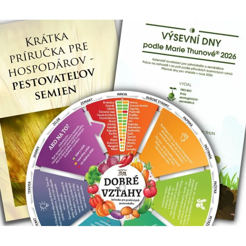 Kolekcia Výsevné dni 2026 + Krátka príručka pre hospodárov - pestovateľov semien + Otočné koliesko Dobré vzťahy
