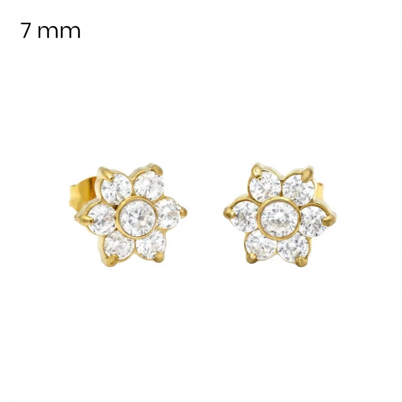 Pozlátené náušnice z chirurgické oceli s kameňmi EXEED 245210