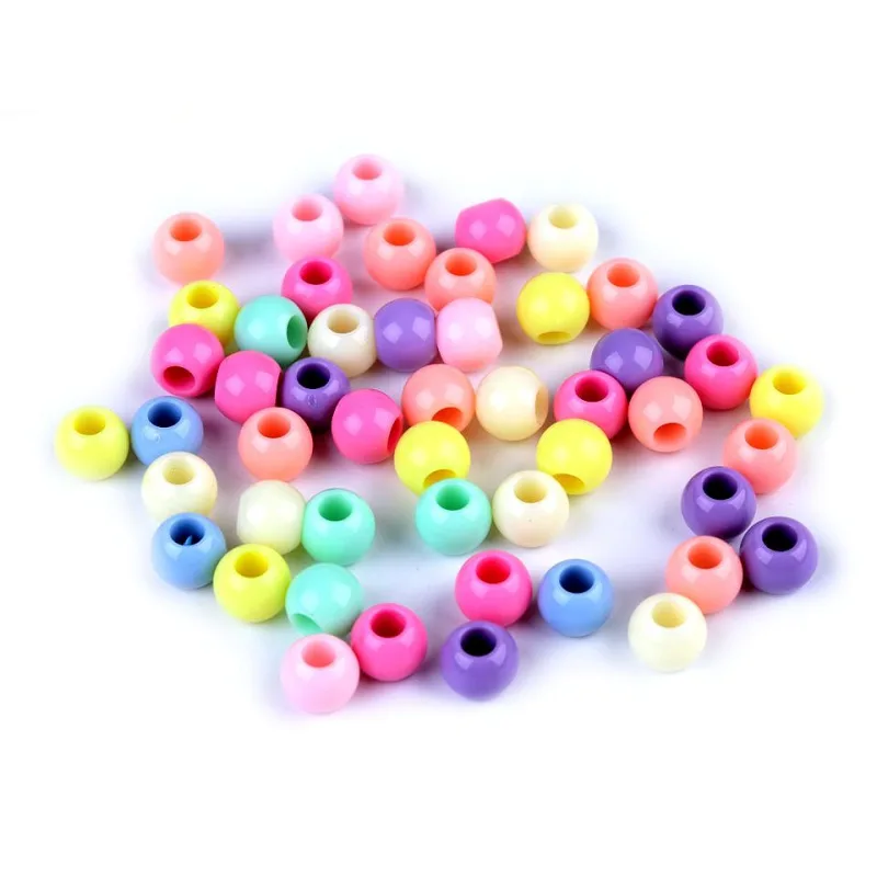 Plastový korálek s veľkým prievlakom 8x10mm - lososový