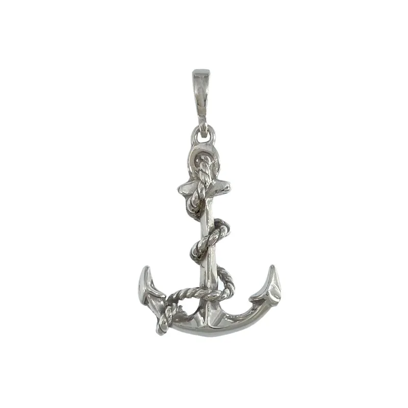 Strieborný prívesok kotva s lanom