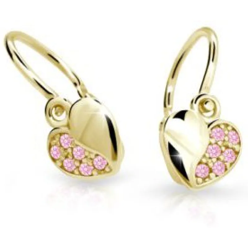 Zlaté detské náušnice srdiečka ADANITO BRC2160-10-20-X-1, 1.08 g